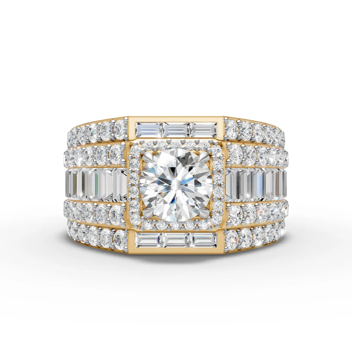 Royal Round Diamond Statement Ring